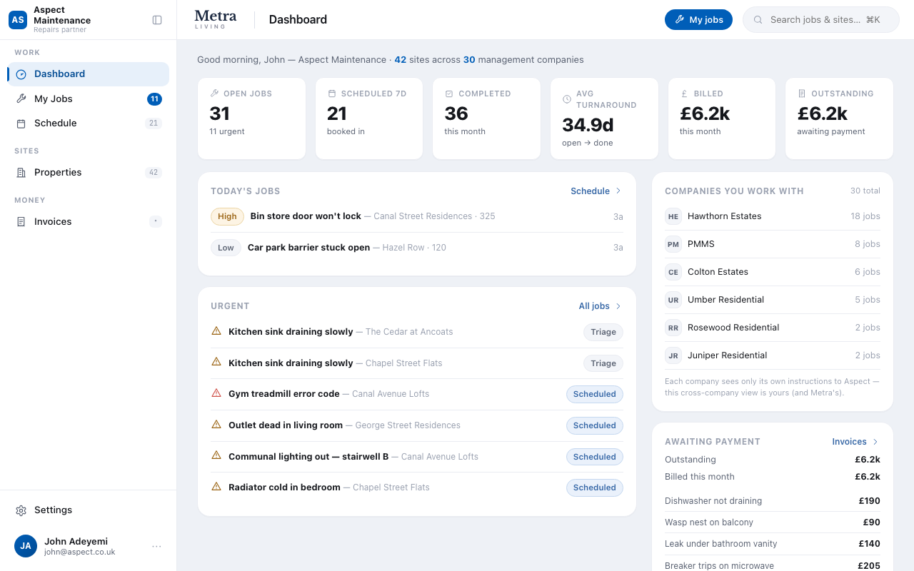 Step 4: A repair partner sees a job-centric app
